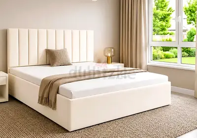 New fabric wooden King size 180x200 Bed with Madical Matress Available
