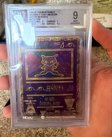 1999-2002 Pokemon The Movie Ancient Mew Promo Graded Beckett 9 Mint - great PSA regrader
