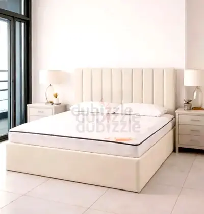 New fabric wooden Queen size 160x200 Bed with Madical Matress Available