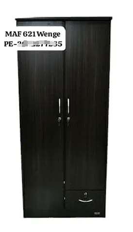 Wenge 2-Door Wardrobe with Bottom Drawer - Good Condition