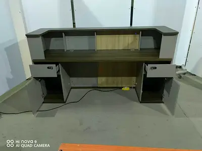 Modern Office Reception Desk with Storage