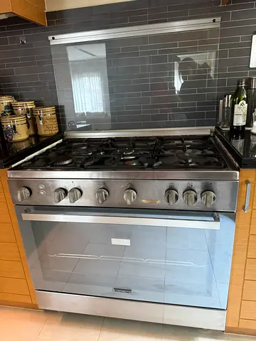 Stainless Steel 6-Burner Gas Range with Large Oven