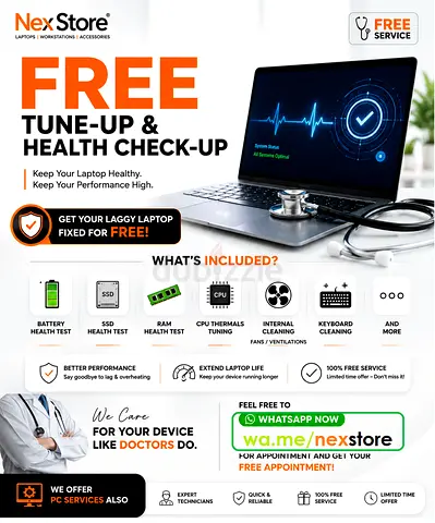 🔥 FREE LAPTOP HEALTH CHECK  DEEP CLEANING SERVICE – ONLY AT NEXSTORE UAE