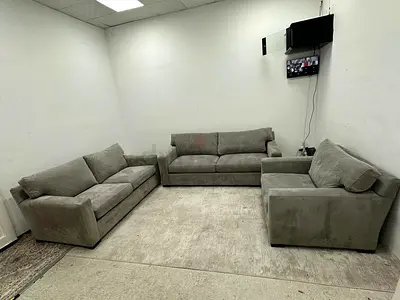 Authentic crate and barrel axis gray 3+2+1 seater sofa