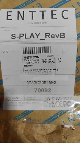 Enttec Smart Player S-Play SP1-1 70092 New