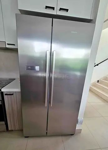 Siemens Side-by-Side Stainless Steel Refrigerator - Good Condition