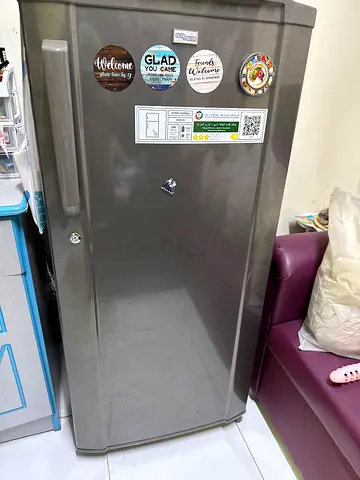 Single-door grey refrigerator - good working condition
