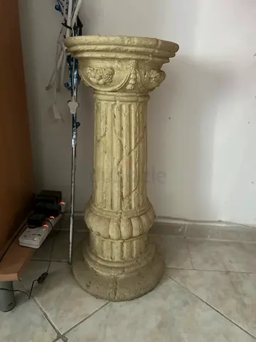 Decorative Classical Stone Pedestal Column - Beige