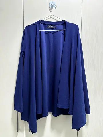 Navy Blue Lightweight Open Front Shrug / Top - Size 2XL Stretchable can fit all sizes