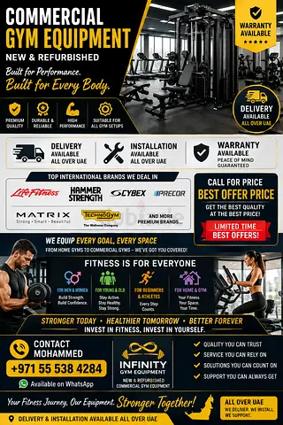Gym Equipment comercial – treadmill, spinbikes , VFX CROSSTURNER,HOME GYM dumbells Plates,