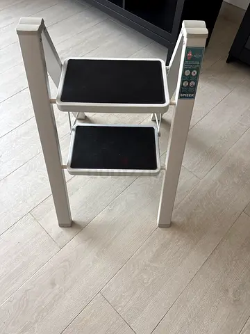 Foldable 2-step step stool / small ladder — light grey, like new