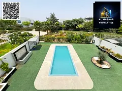 Luxury corner villa on 6200 sq ft with pool and garden, direct golf course view, ready for immediate