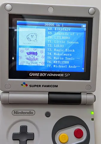 Nintendo Game Boy Advance SP (modded) with 36,000-in-1 games inside - working condition full of game