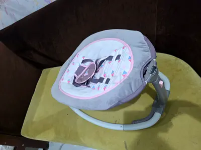Compact Baby Bouncer/Rocker Seat - Light Pink/Grey, Good Condition