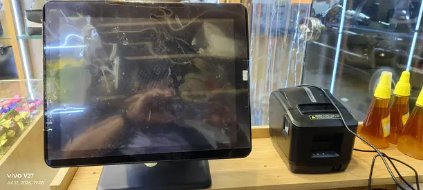 POS touchscreen terminal with receipt printer - used, working