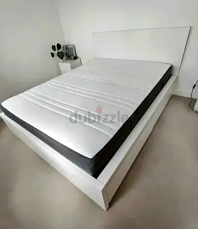 IKEA MALM King Size Bed + 2 Storage Drawers + Mattress