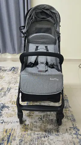 Bonfino Quick Fold Magic Stroller - Premium Melange Fabric, 5-Point Harness, 0-4 years