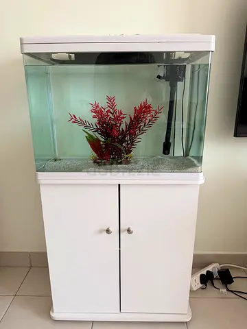 White Aquarium Fish Tank with Cabinet Stand - 60-80cm