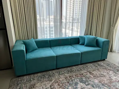 Modular Turquoise Sofa (width/depth: 280 cm x 102 cm)