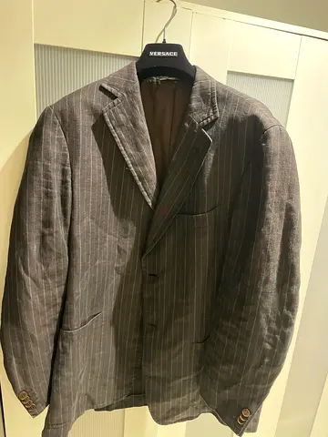 Zegna Grey pinstripe mens blazer jacket - tailored fit and size 52