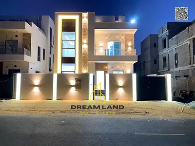 Luxury villa for sale in Al Bahia | Freehold for all nationalities | Two floors with a roof | Price includes registration and transfer fees | Prime lo