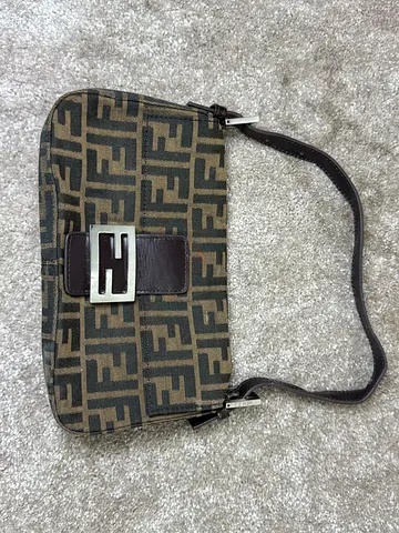 Fendi Zucca Print Baguette Shoulder Bag - Preowned