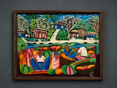 Framed Colorful Figurative Original Paintings - Modern African Style