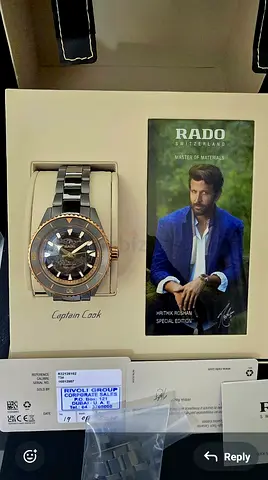 Rado Captain Cook Hitec Ceramic Hertik Roshan signature Limited Edition under warranty till 08/2029.
