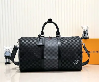 Louis Vuitton Damier Graphite Keepall 50 Weekend Travel Bag - Black