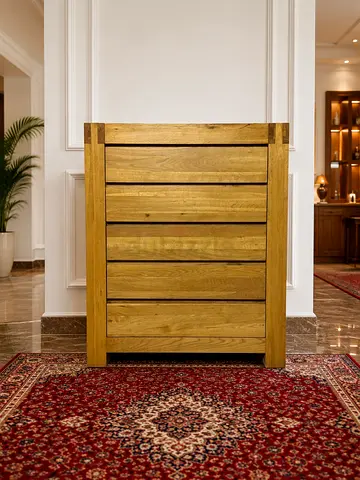 Small 5-drawer chest from the Nature Collection, made of solid oak with an oak finish