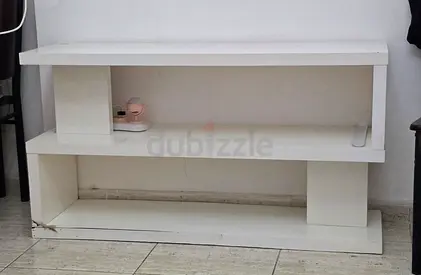 White 2-Tier TV Stand / Console Table - Simple Modern Design