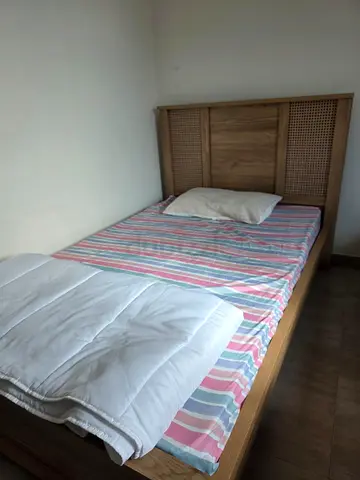 2 x Single Wooden Beds with Mattresses + 1 x Night Stand Dressing Table w/mirror- Good Condition