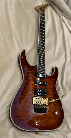 Electric guitar, jackson pro plus soloist SLA3Q (amber tiger eye)