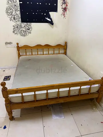 Classic Pine Wood Bed Frame with Mattress