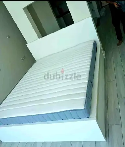 IKEA MALM Queen Size Bed + 2 Storage Drawers + Mattress