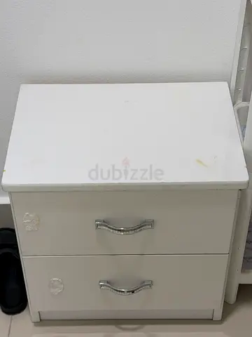 White Two Door Wall Cabinet with Silver Handles