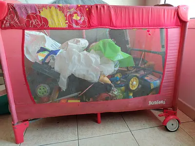 Pink Playpen / Travel Cot - Used, Good Structure