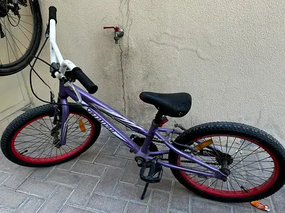 Purple/white 20-inch kids mountain bike — good working condition