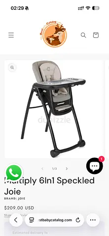 Joie Baby 6 in 1 baby High Chair with Tray and adjustable chair + height