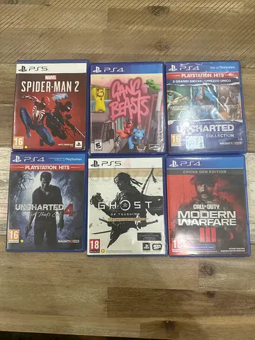 Set of PS4/PS5 Games: Uncharted, Ghost of Tsushima, Spider-Man 2 + More