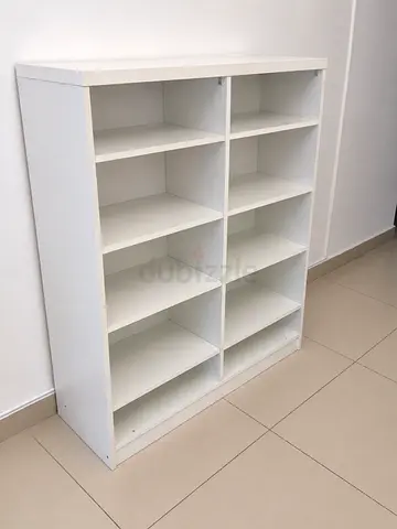 Heavy duty custom made Modern White Bookshelf with 10 Compartments