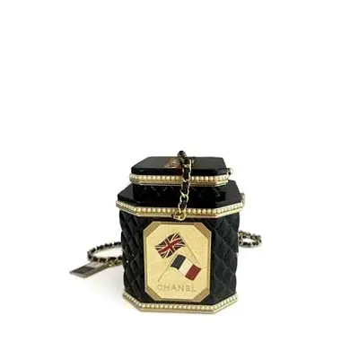 limited‑edition Chanel black quilted resin Tea Box minaudière