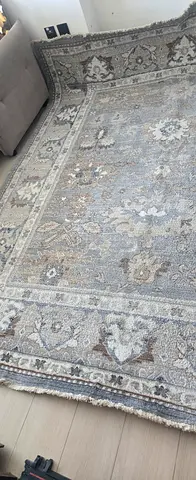 Large Traditional Gray-Beige Area Rug — Good Condition