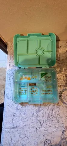 Used BPA-free Baby Divided Food Box / Snack Box - Mint Green, lunch box for kids