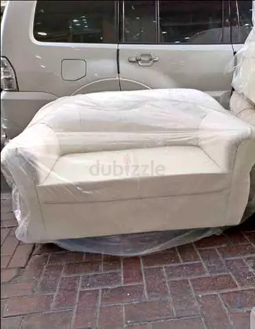 Comfortable 2 Seater White Leather Sofa