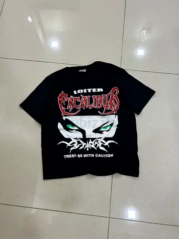 Black Graphic Print Short Sleeve T-Shirt - Size M
