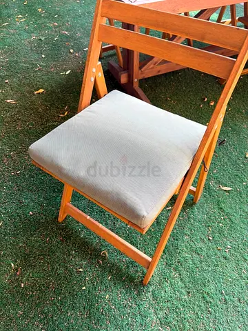 Wooden Folding Chair with Cushion — Good Condition