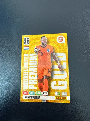 Panini Gold Limited Edition Memphis Depay Football Card (Rare Collectible)