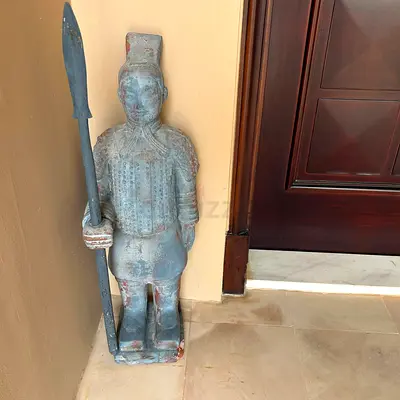 2 x Terracotta Warrior Replica Statue with Spear