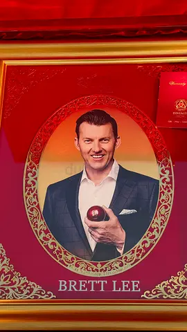Signed Brett Lee Commemorative Framed Print